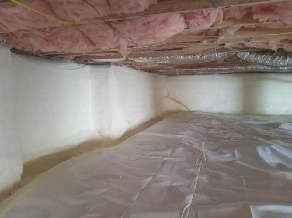 Crawl space encapsulation with closed-cell spray foam for Attic Insulation in South Lebanon